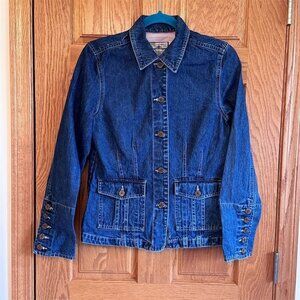 Caribbean Joe Women's Vintage Denim Jacket Blue Size S (4-6) Casual
